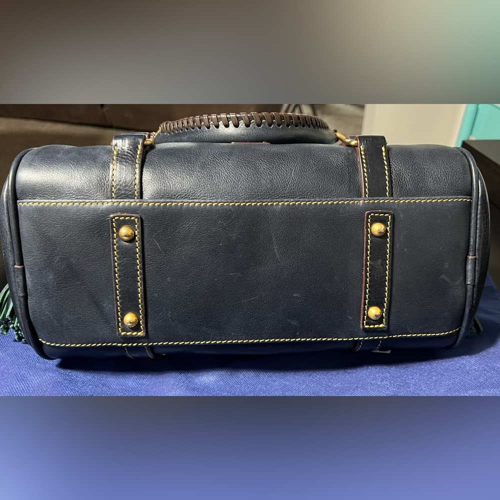 Dooney & Bourke Leather Florentine Satchel Navy. - Picture 7 of 7